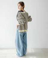 ボーダーニットカーディガン