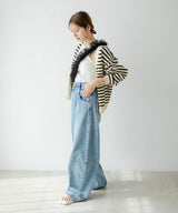 ボーダーニットカーディガン