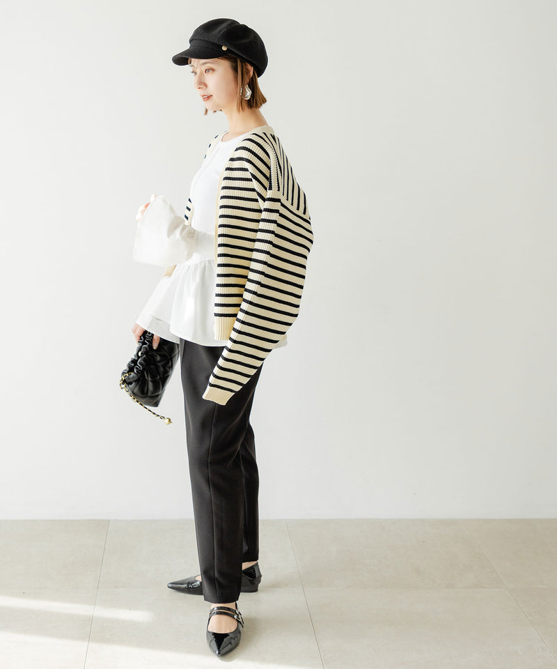 ボーダーニットカーディガン