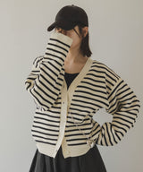 ボーダーニットカーディガン