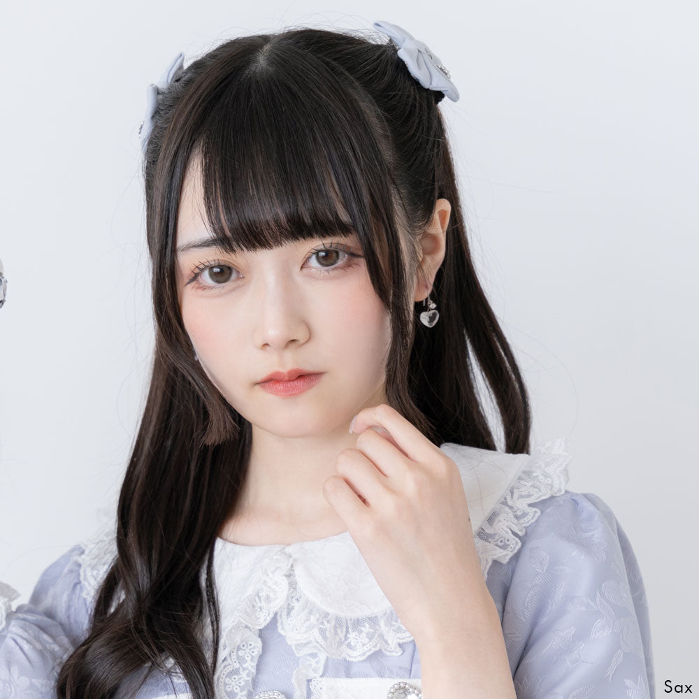 ちびベロアリボンハートパールツインヘアクリップ2個セット