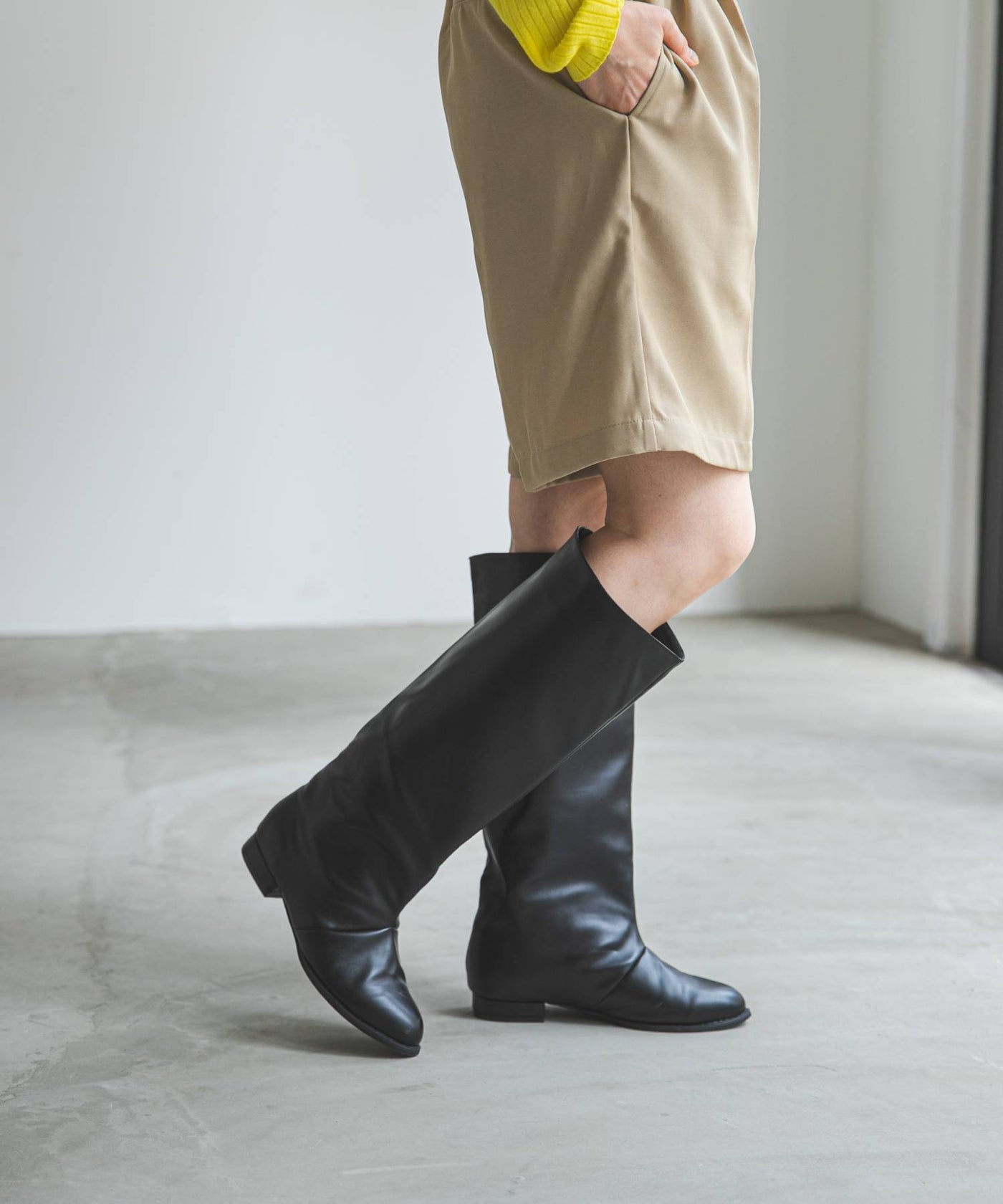 Adam et rope ワイドシャフト　ストレート　ロングブーツ ワイドシャフトストレートロングブーツ【大きいサイズ有