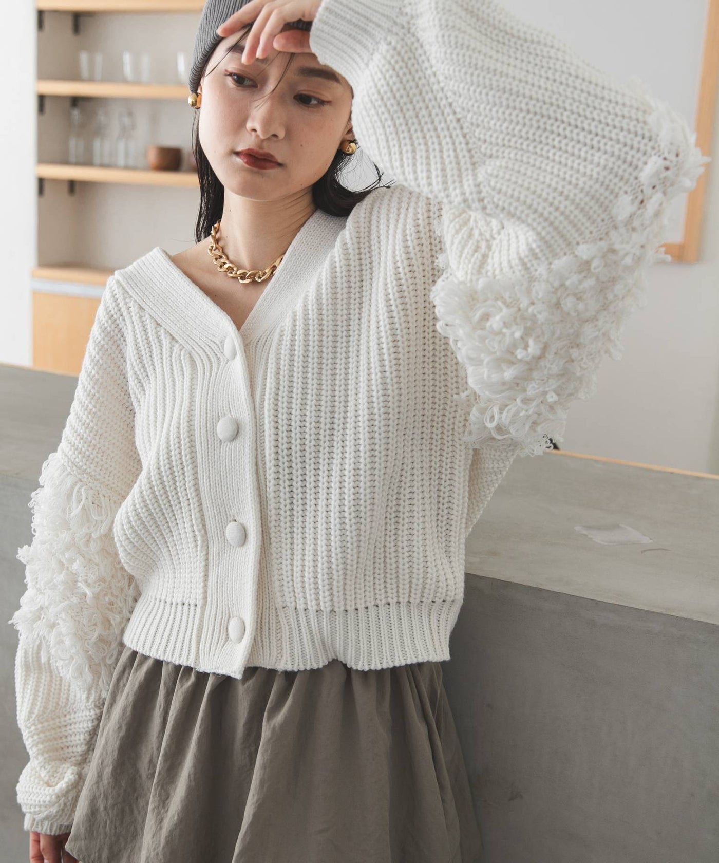 大人気♡ループ編みカーディガン ROPE' PICNIC（ロペ ピクニック） カーディガン ループ編みニット