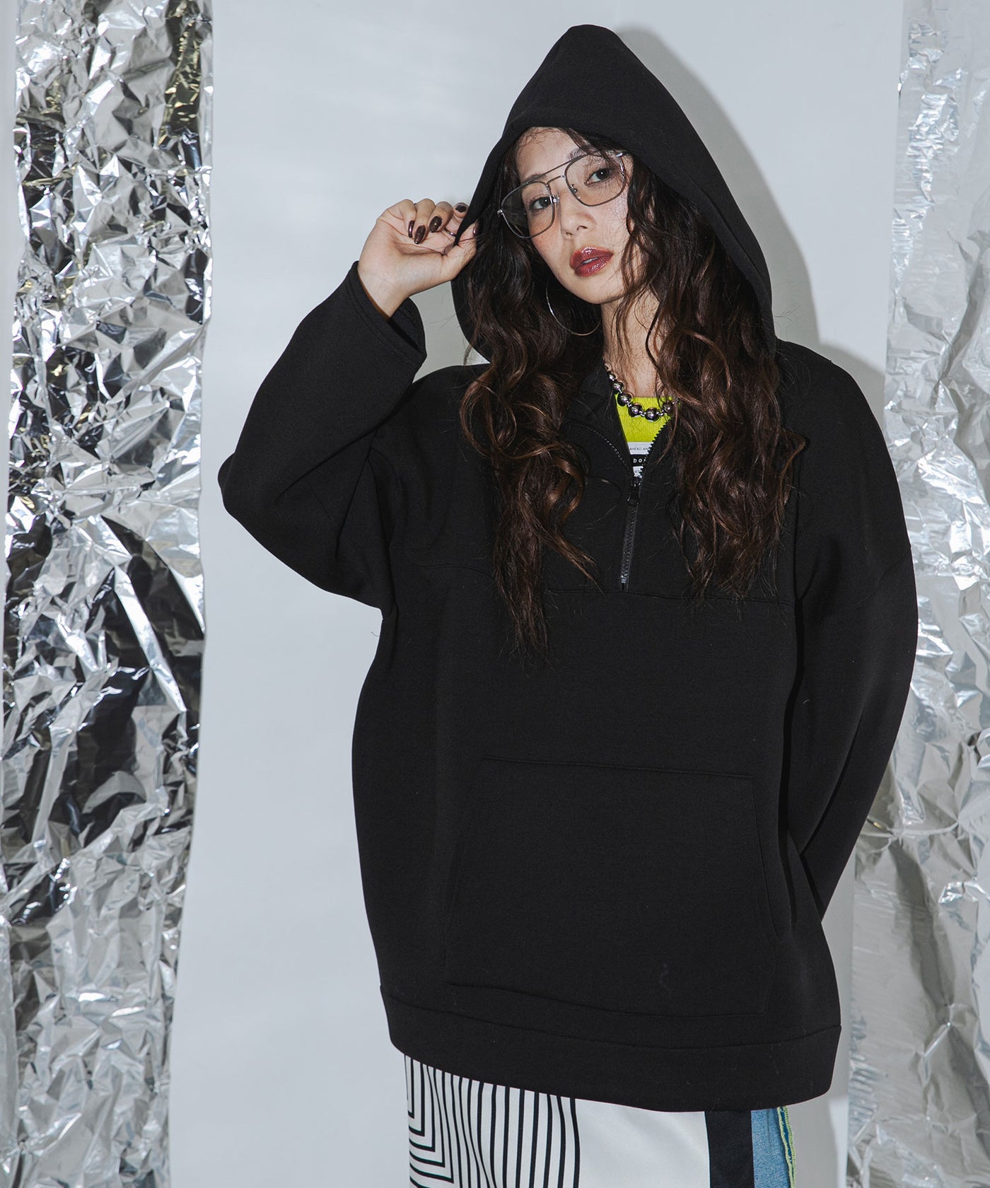 glamlips ボンディングフルジップフーディー　パーカー ボンディングダブルジップフーディー / Logo Embroidery Bonding