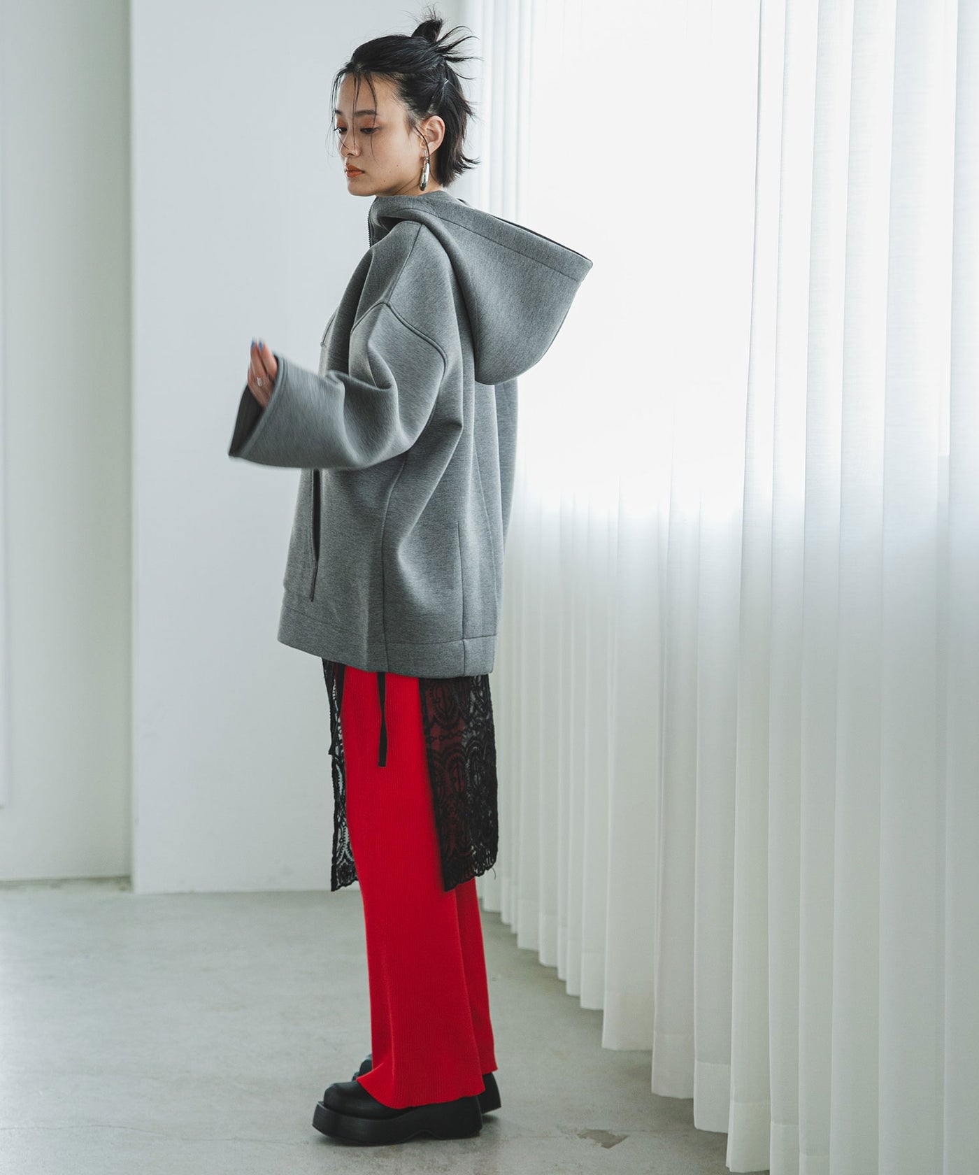 glamlips ボンディングフルジップフーディー　パーカー ロゴフルジップラインフーディー /Logo Full-Zip Line Hoodie
