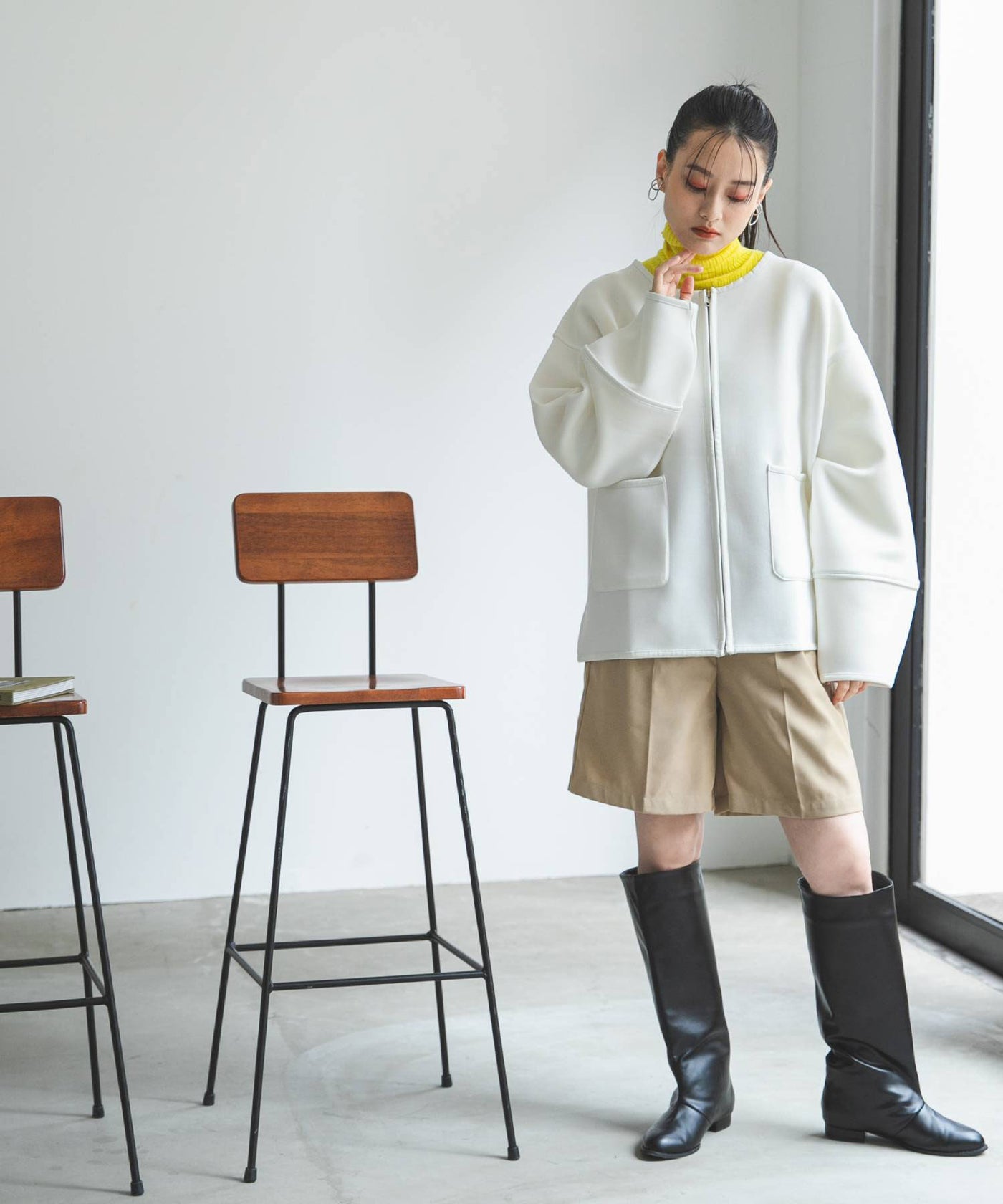 ボンディングランタンスリーブジャケット – レディースファッション