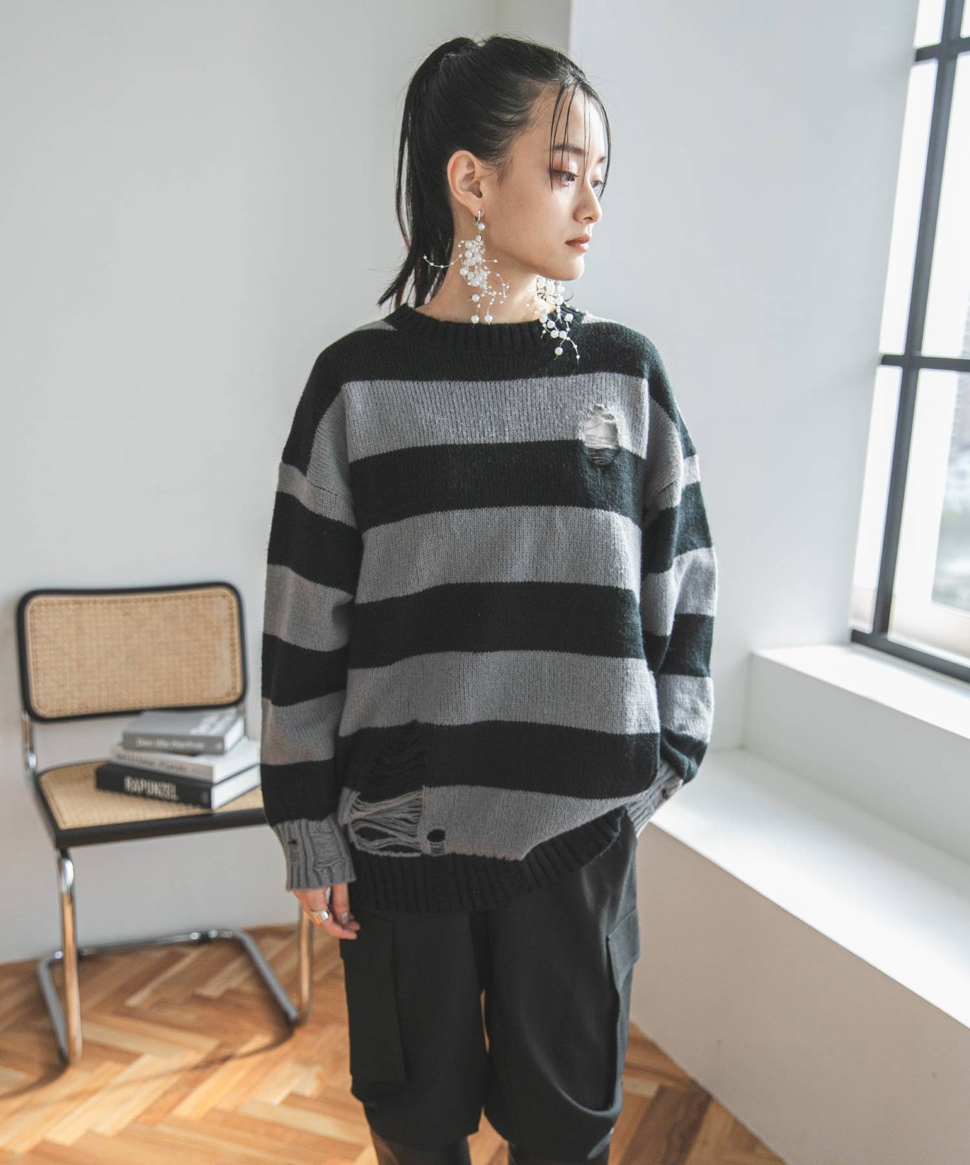 太ボーダーダメージニット – レディースファッション通販の夢展望【公式】