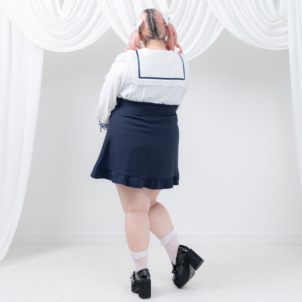 推し色サイドキラキラハートバックルサス付きスカート