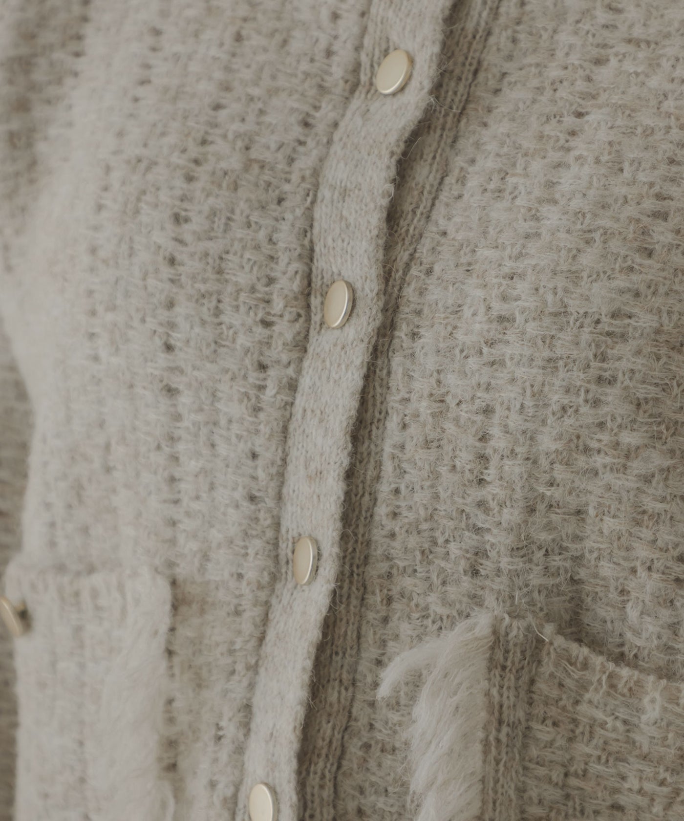 ツイードライクフリンジニットカーディガン – レディースファッション