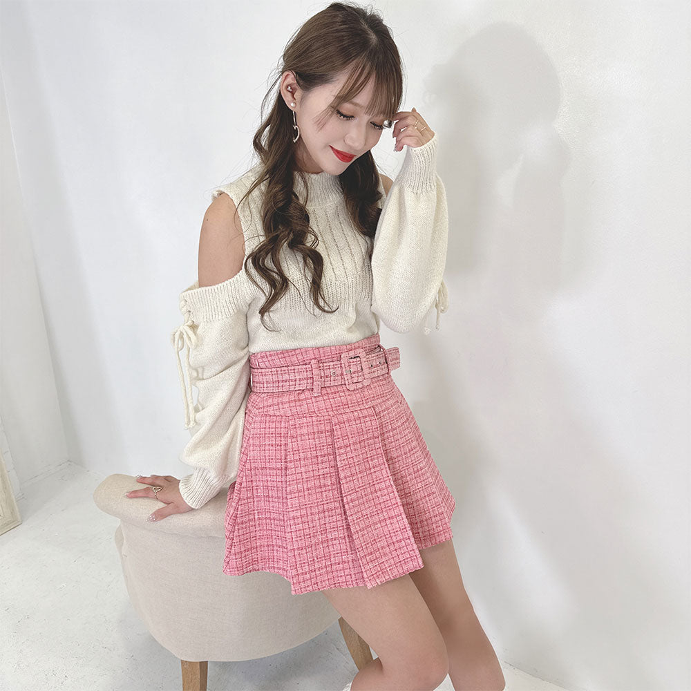 差がつく服【Sister Jane】DREAMウィスパーツイードミニスカート ツイードミニスカート(S WHITE): BOTTOM