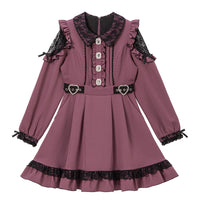 キラキラビジューレース重ねフリルワンピース