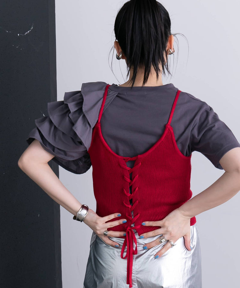リバーシブルニットキャミビスチェ