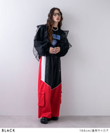 異素材フリル裏起毛スウェット