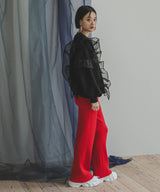 異素材フリル裏起毛スウェット