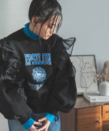 異素材フリル裏起毛スウェット