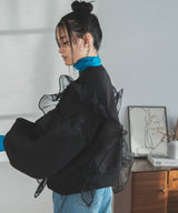 異素材フリル裏起毛スウェット