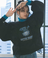 異素材フリル裏起毛スウェット