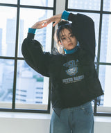 異素材フリル裏起毛スウェット