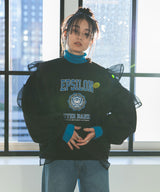 異素材フリル裏起毛スウェット