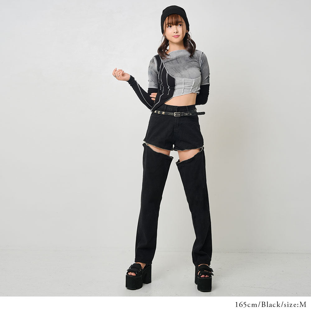 ジップデザインデニムパンツ – レディースファッション通販の夢