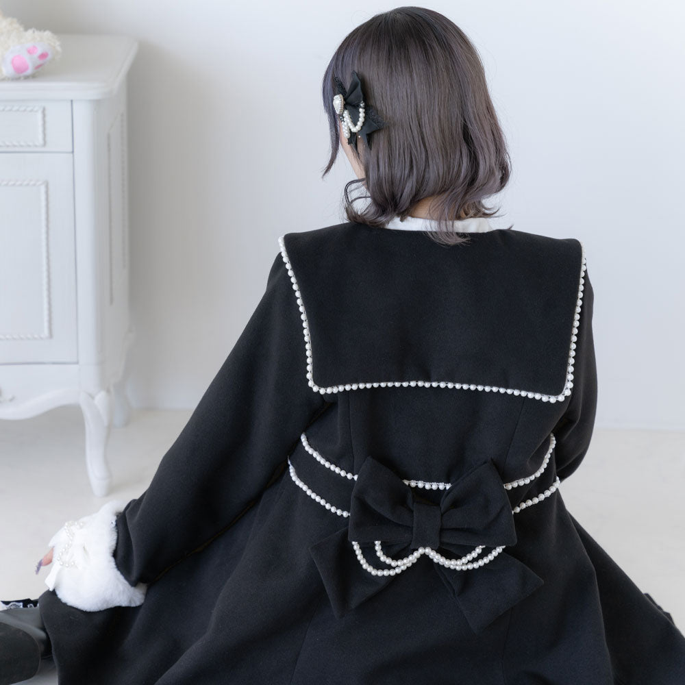 ハートリボンパールセーラーコート – レディースファッション通販の夢