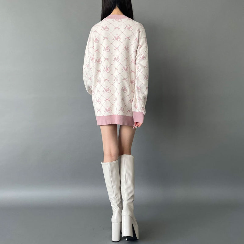 MLモノグラムニットカーディガン