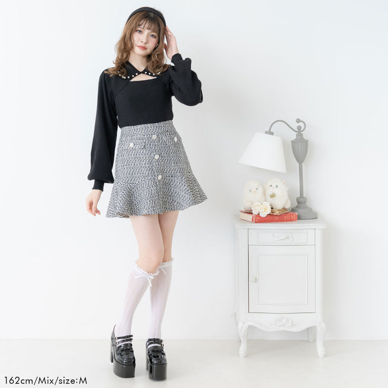 ♡[L.B CANDY STOCK]ビジューボタンスカート♡スカート