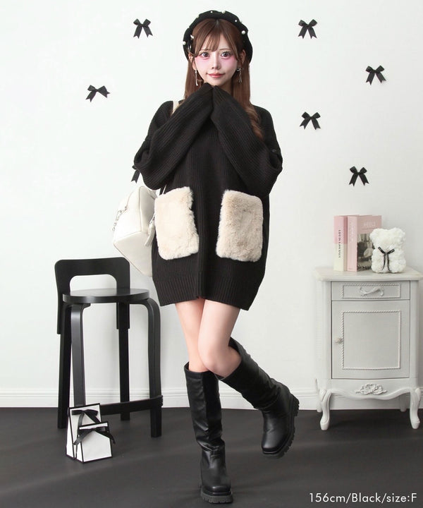 Chatonニットワンピース