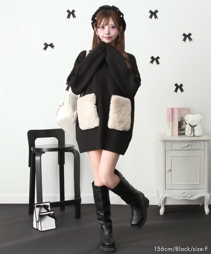 Chatonニットワンピース