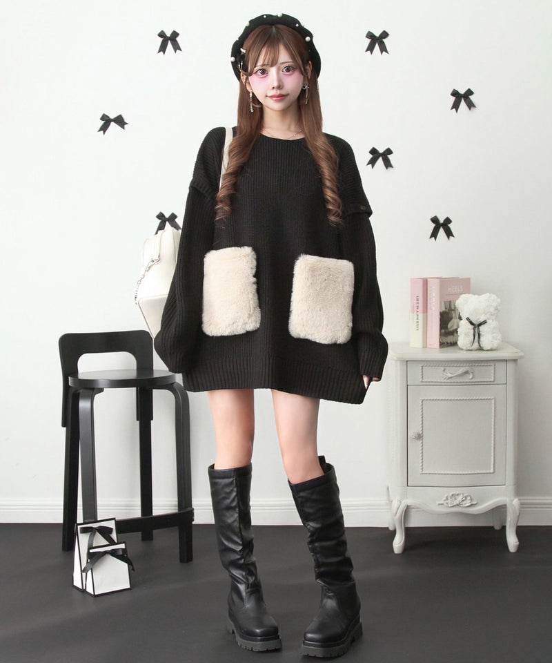 Chatonニットワンピース