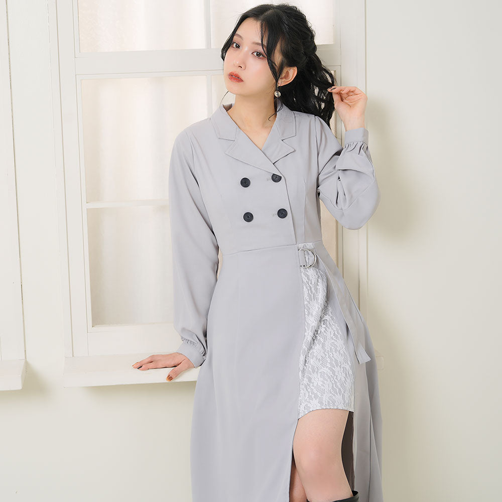 レーススリットレイヤードワンピース – レディースファッション通販の