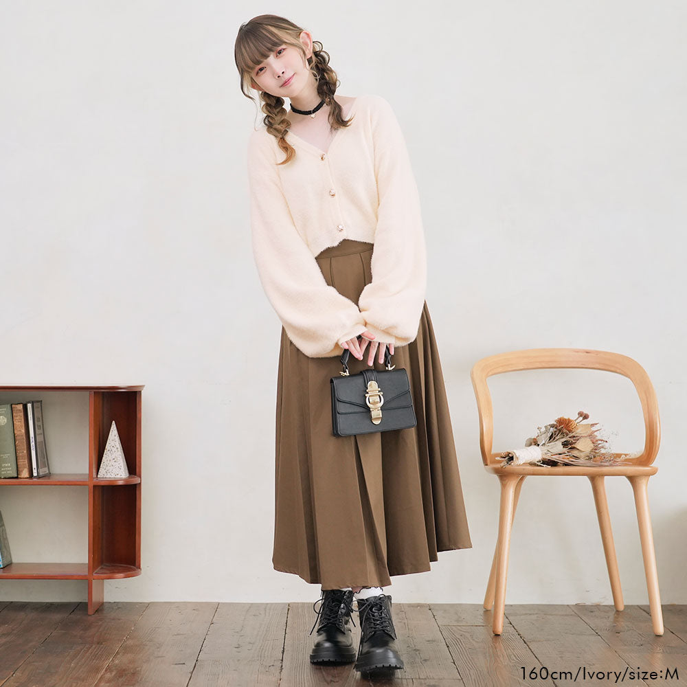 ゴールドボタンクロップドカーデ【ニット】 – レディースファッション