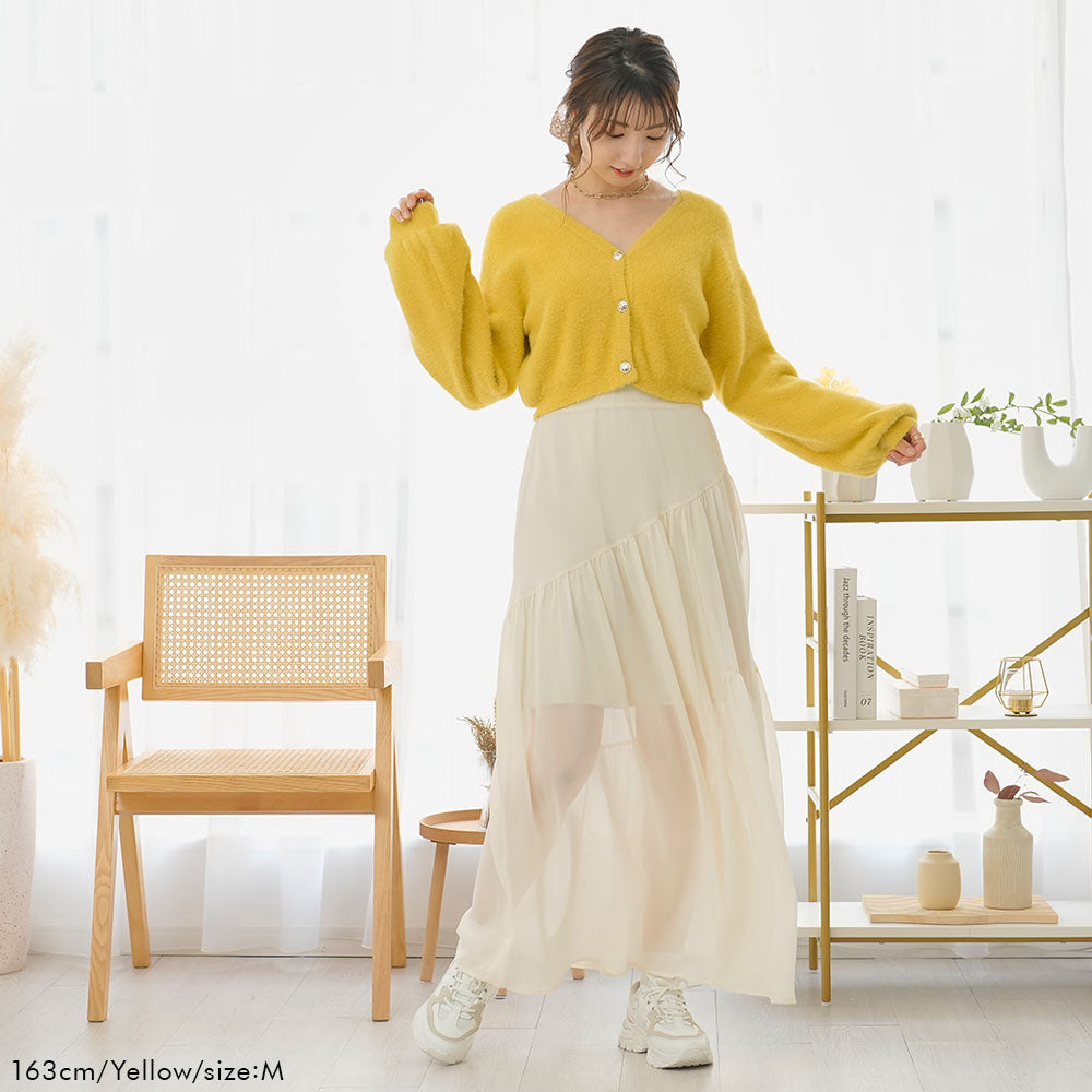 ゴールドボタンクロップドカーデ【ニット】 – レディースファッション