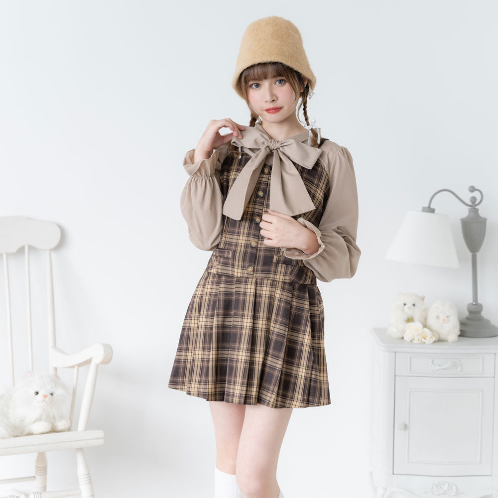 メール便】シンプルボウタイシャツブラウス #シワになりにくい【大きい