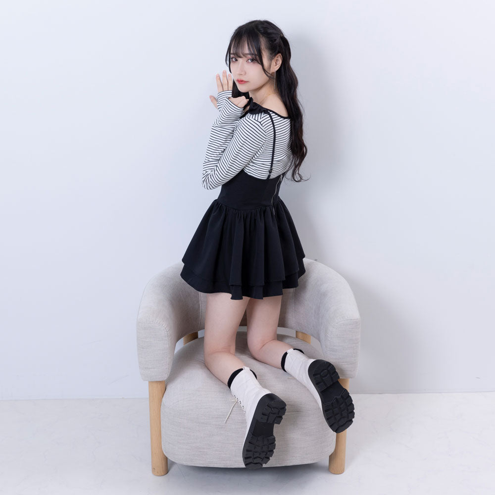 サスペンダーフリルミニスカート – レディースファッション通販