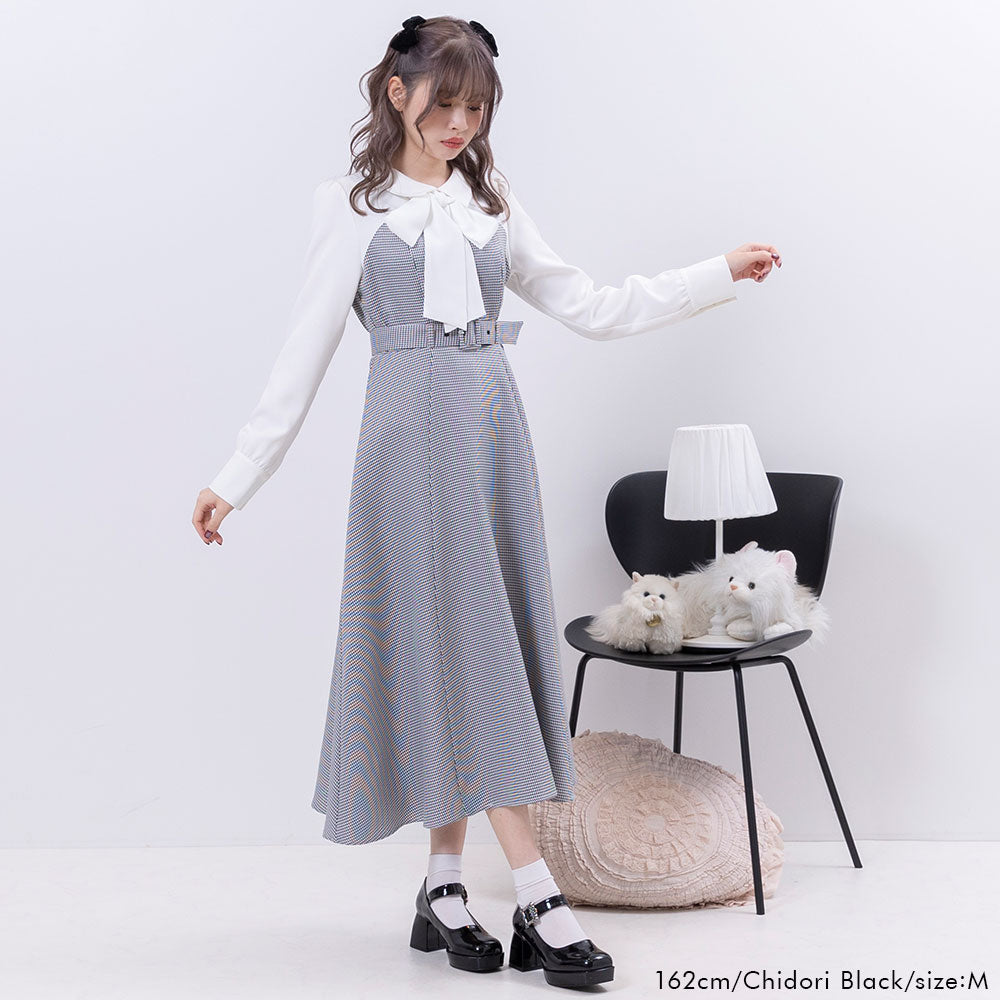 新品 UNTITLED レトロボウタイワンピース ロング 2way 千鳥格子 M 534011-13_1000x.jpg?v=1698220114