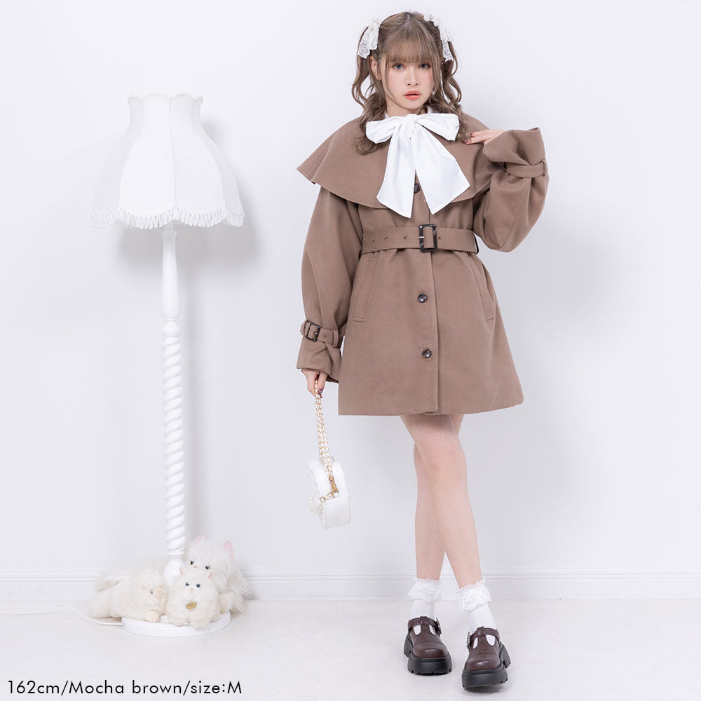 2wayケープAラインショートコート – レディースファッション通販の夢