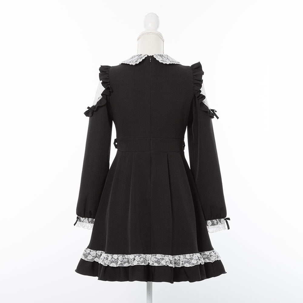 キラキラビジューレース重ねフリルワンピース – レディース