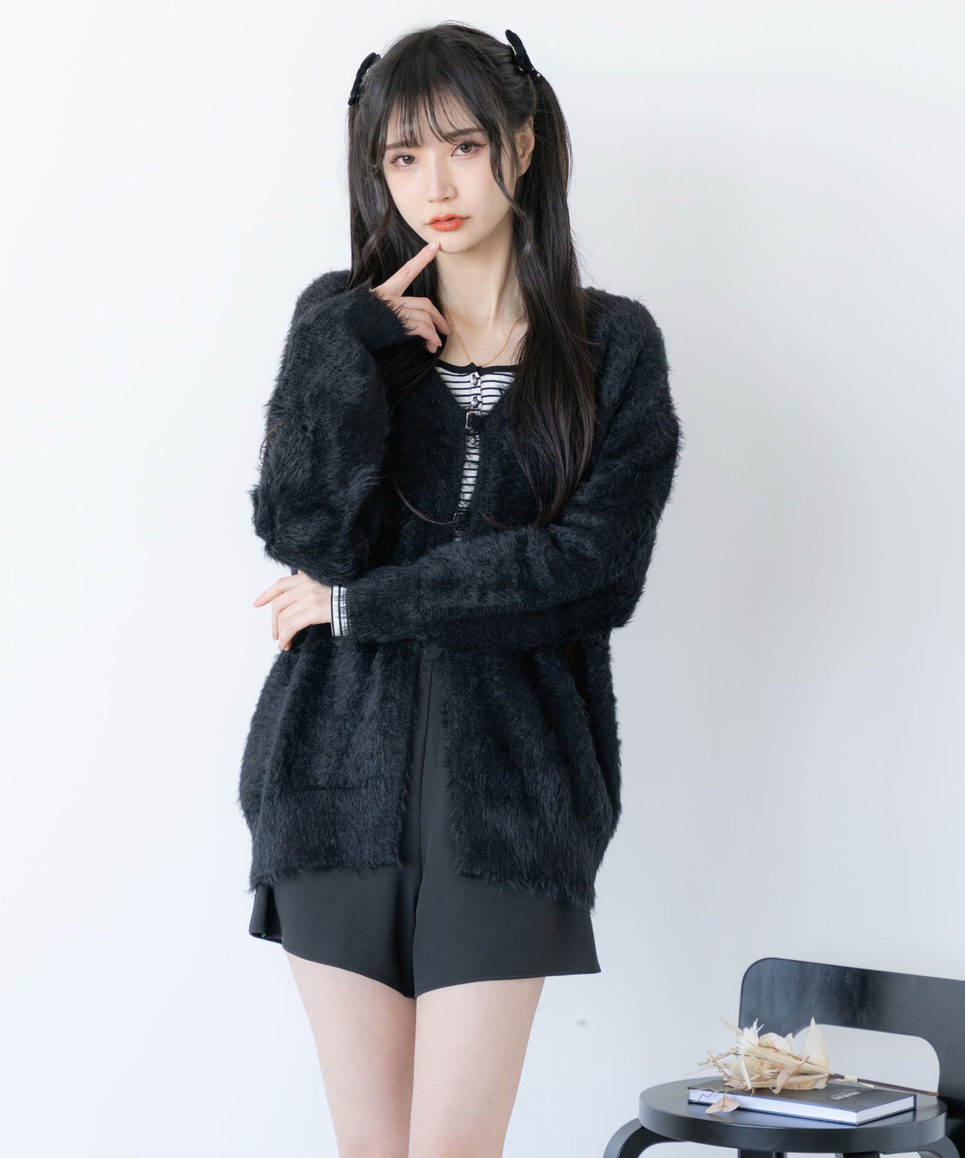 フェザーカーディガントリプルアンサンブル アンサンブル可】ヘアリーフェザーカーディガン | La boutique BonBon