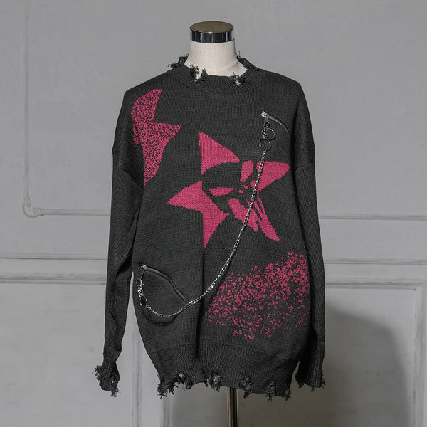 スカル×星×イナズマダメージオーバーニット