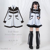 フリルたっぷりメイドジャージワンピース