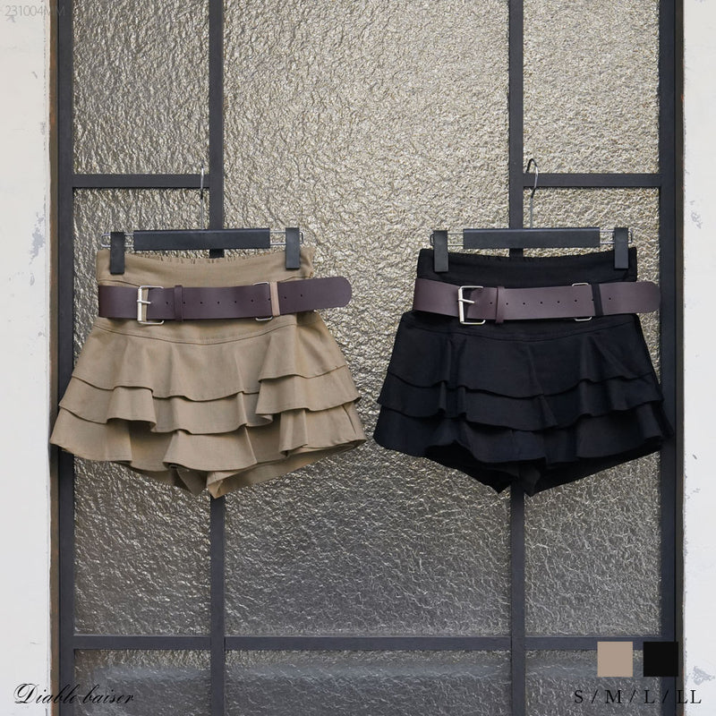 ベルト付ティアードミニスカート – レディースファッション通販の夢