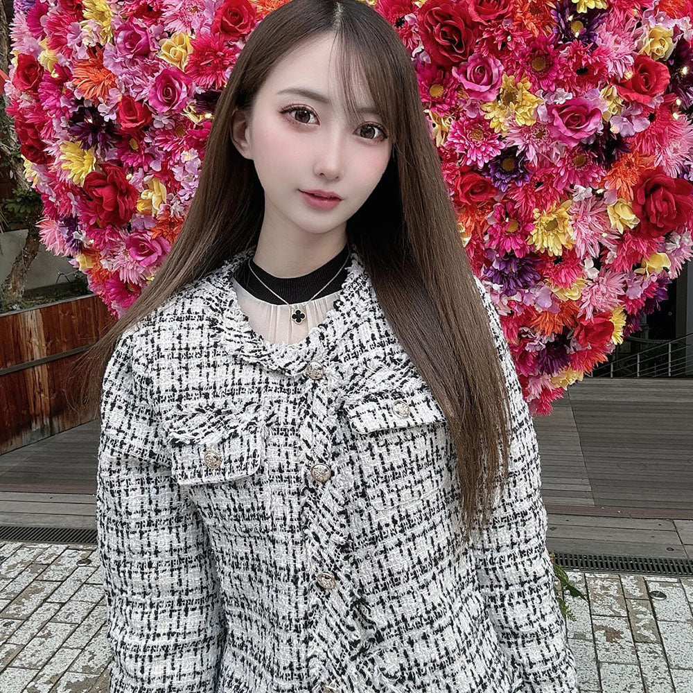 大きいサイズ/11号サイズあり】ストレッチツイードジャケット