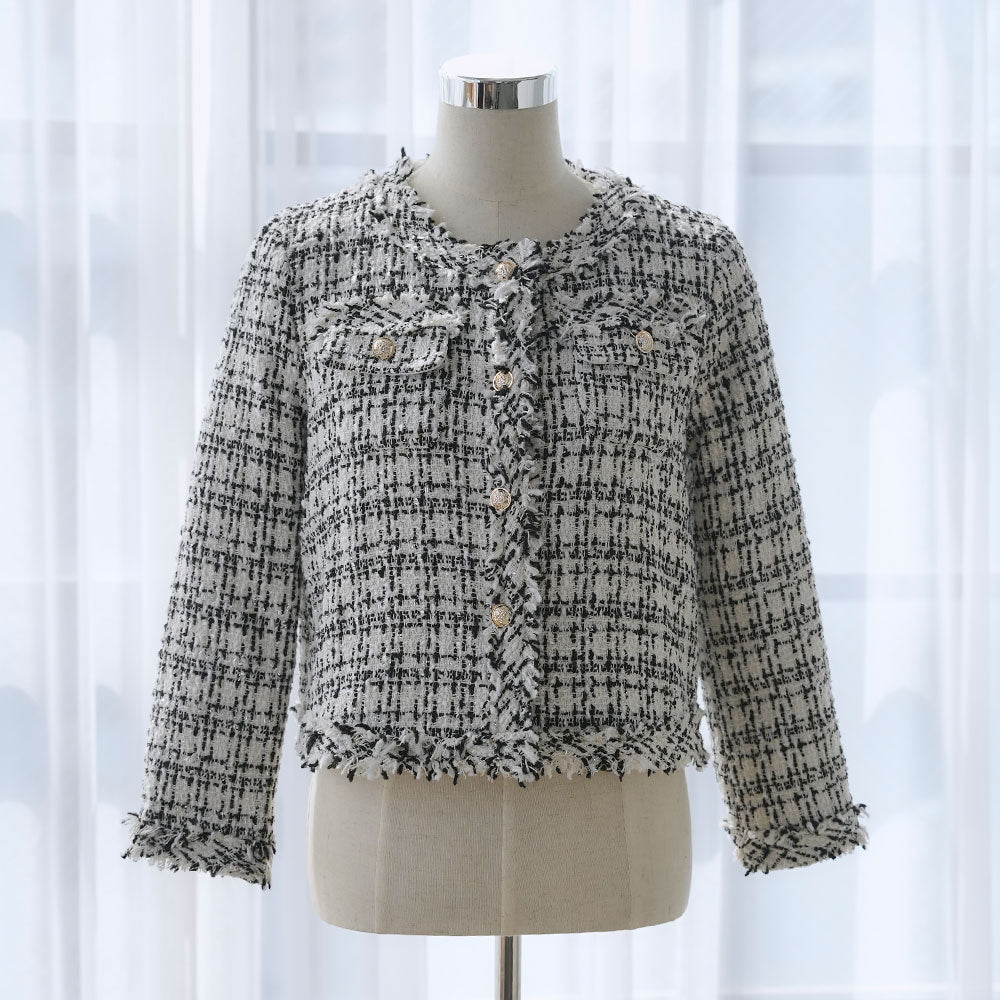 ノーカラーツイードジャケット – レディースファッション通販の夢展望