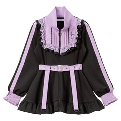 チュニックブラック×ラベンダー