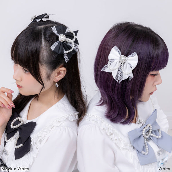 ゆらゆらパールハートビジュー2個セットヘアクリップ