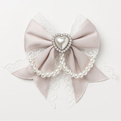 ゆらゆらパールハートビジュー2個セットヘアクリップ