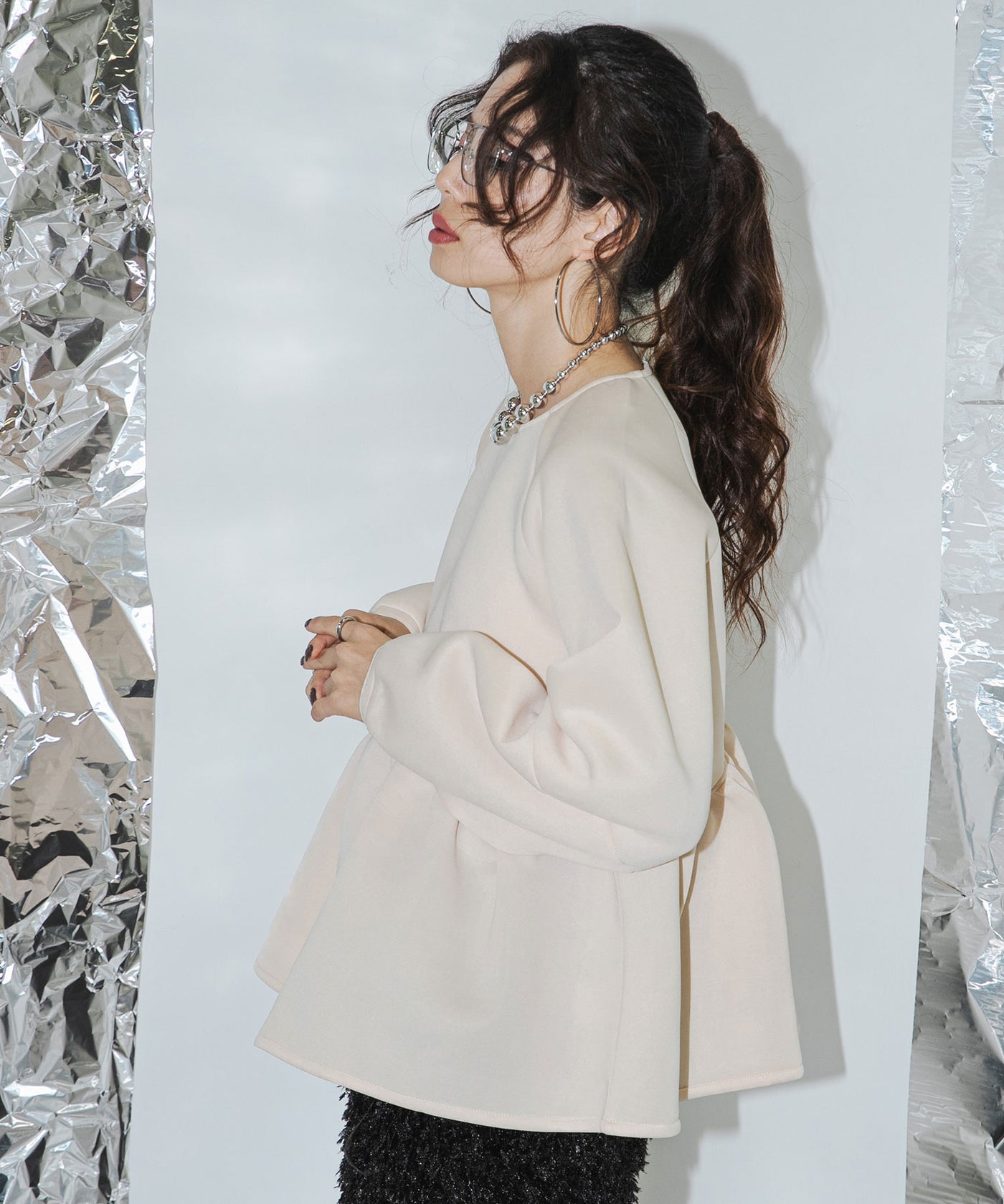 ダンボールニットペプラムトップス – レディースファッション通販の夢