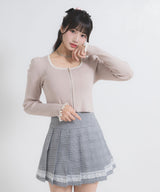 【新春セール】配色ダブルジップリブニットトップス【大きいサイズ有】