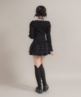 【新春セール】配色ダブルジップリブニットトップス【大きいサイズ有】